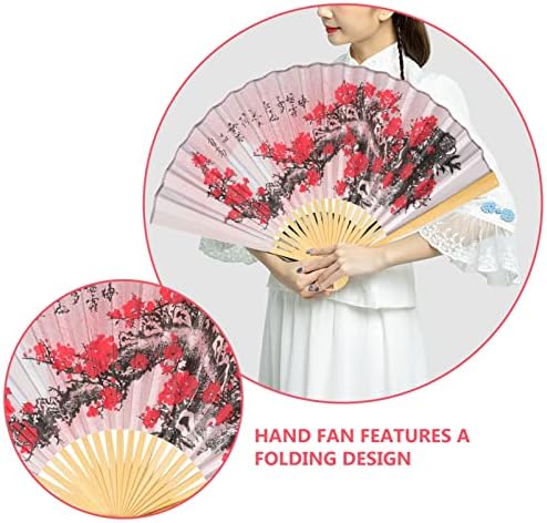Didiseaon Çin yelpaze Çiçek El Fan Dekoratif yelpazeler Bambu Çerçeveli Dans Fan Kumaş Fanlar Japon El Düzenlenen
