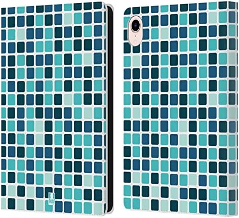 Kafa Çantası Tasarımları Mavi Mozaik Fayans Deri Kitap Cüzdan Kılıf Kapak Apple iPad Mini ile Uyumlu (2021)