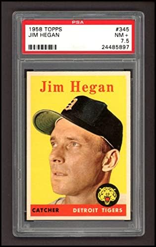 1958 Topps 345 Jim Hegan Detroit Kaplanları (Beyzbol Kartı) PSA PSA 7.50 Kaplanlar
