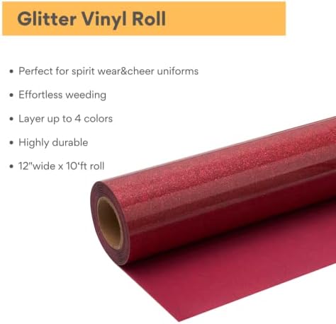 FANSGUAR kiraz kırmızı Glitter HTV rulo-12 x10ft demir on ısı transferi vinil DIY gömlek hediyeler