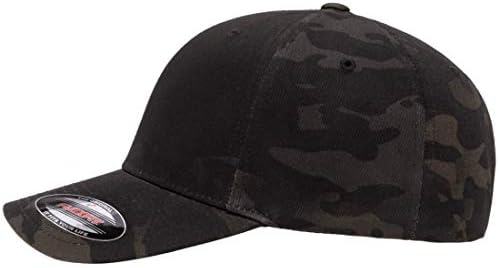 Flexfit Erkek Atletik Beyzbol Şapkası, Multicam Siyah, S / M