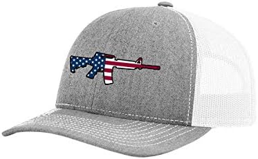 Trenz Gömlek Şirketi erkek Amerikan Bayrağı Dolu AR-15 Vatansever 2nd Değişikliği İşlemeli Örgü Geri şoför şapkası