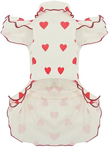 Köpek Fırfır Elbise Tutu Kıyafet Etek Küçük Orta Kız Köpekler için Sevimli Kalp Desenli Noel Tatili Doğum Günü Partisi