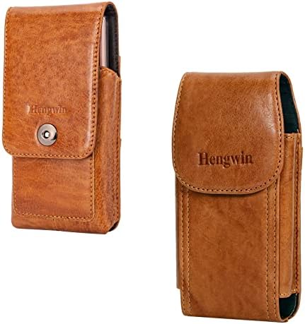 Hengwin 2 Paket Kahverengi Dikey Deri Cep Telefonu Kılıfları Kemer, Kemer Klipsli Kemer Kılıfı Kemer Döngüsü ve Kemer