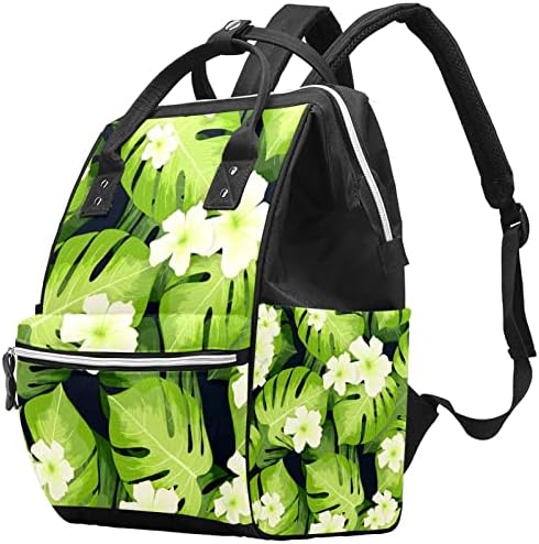 Palmiye Yaprakları Desen Çiçekler bebek bezi çantası Sırt Çantası Bebek Bezi Değiştirme Çantaları Çok Fonksiyonlu