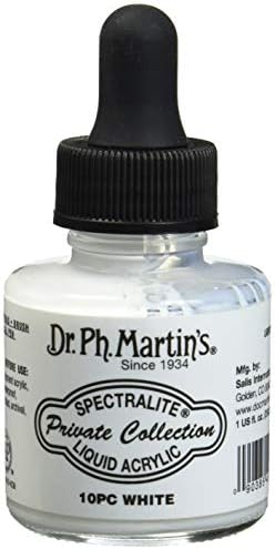 Dr. Ph. Martin's Spectralite Özel Koleksiyon Sıvı Akrilik (10 ADET) Akrilik Boya Şişesi, 1,0 oz, Beyaz