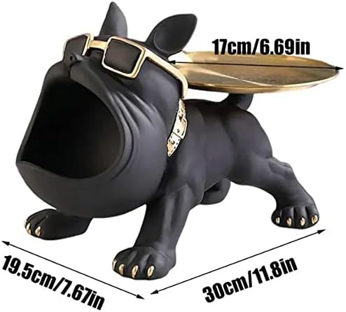 Bulldog Dekoratif Tepsi Dekor Anahtar Kase - Halka Tepsi Anahtar Tepsi Altın Tepsi-Halka Çanak Takı Çanak Biblo Çanak-Dekoratif