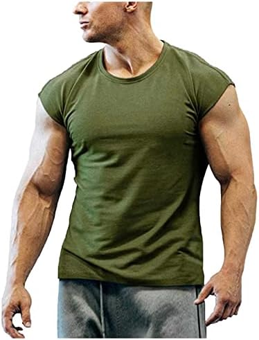 Erkek Yaz Tankı Üstleri Rahat Kravat Boya T-Shirt Yuvarlak Boyun Kolsuz Üst Nefes Fanilalar Giyim