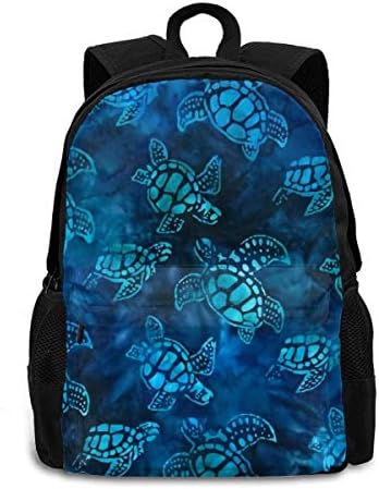 Laptop Sırt Çantası Mavi Deniz Kaplumbağası Tablet Çantası Seyahat İş Koleji Sırt Çantası Rahat Açık Kamp Sırt Çantası