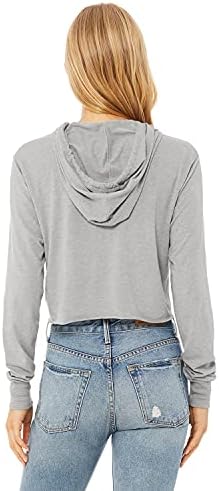 Bella Kanvas Bayan Hızlı Moda Kırpılmış Uzun Kollu Kapüşonlu Sweatshirt (8512)