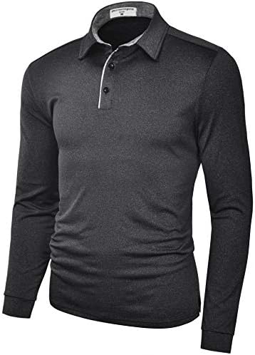 Derminpro erkek polo gömlekler Kısa / Uzun Kollu Hızlı Kuru Atletik Golf tişörtleri