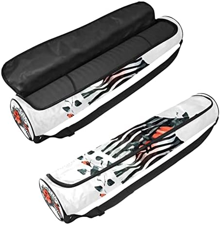 RATGDN Yoga Mat Çantası, Zebra Çiçek Egzersiz yoga matı Taşıyıcı Tam Zip Yoga Mat Taşıma Çantası Ayarlanabilir Kayış
