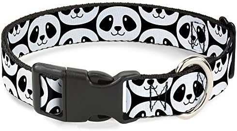 Toka-Aşağı 13-18 Gülümseyen Panda Tekrar Siyah / Beyaz plastik klips Yaka, Geniş Küçük
