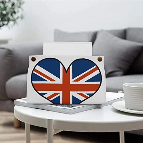İngiliz Bayrağı doku kutusu Pu deri peçete tutucu Dresser Masa tezgah ev ofis araba için