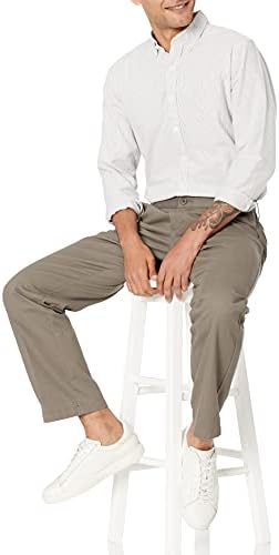 Essentials Erkek Klasik Kesim Kırışmaya Dayanıklı Düz Ön Chino Pantolon (Büyük ve Uzun Olarak Mevcuttur)
