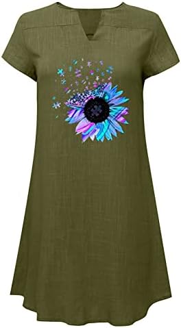 Yaz Sonbahar Elbise Genç Kızlar 2023 Giyim Kısa Kollu V Boyun Grafik Vintage Örgü Gevşek Fit Elbise Kadınlar için