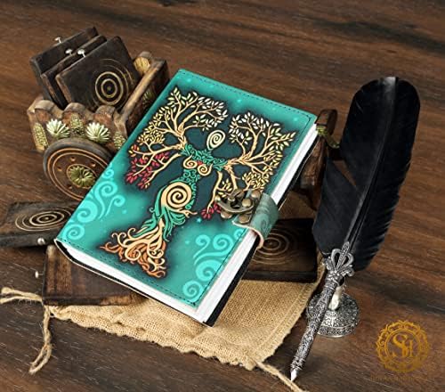 Kilit Toka Prop Vintage El Yapımı Kağıt Deri Günlüğü Kabartmalı Namaz Pagan Antik Büyücülük Wiccan Dizüstü Günlük