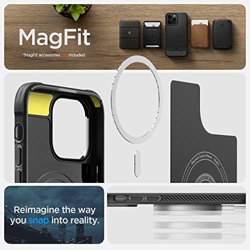 iPhone 14 Pro Kılıf için Tasarlanmış MagSafe ile Uyumlu Spigen Sağlam Zırh (MagFit) (2022) - Mat Siyah