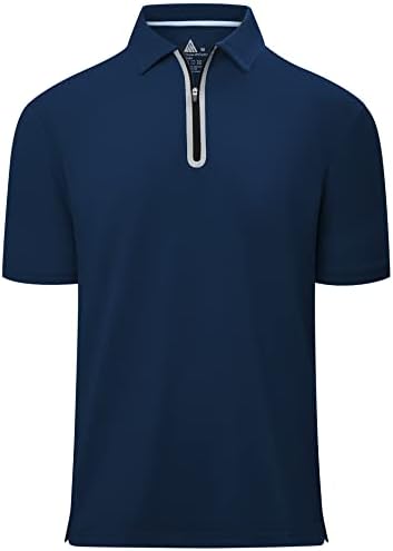 V VALANCH Golf polo gömlekler Erkekler için Kısa Kollu Nem Esneklik golf gömlekleri Yakalı Atletik Tenis Polo