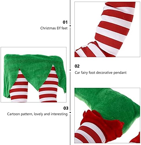 Toyvıan Araba Dekor Noel Elf Dolması Bacaklar Sıkışmış Ağacı Topper Süslemeleri Noel Tatil Kapalı Açık Dekor Parti