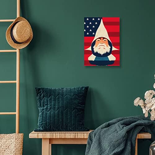 Vatansever Bayrak Duvar Resmi-Gnome Boyama tahta çerçeve-Serin Duvar Sanatı