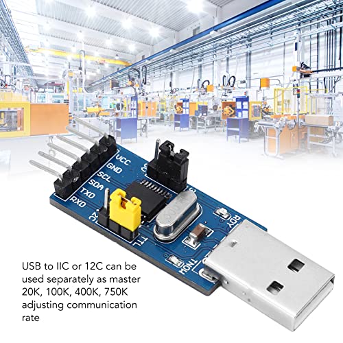 USB I2C Dönüştürücü Modülü, USB UART Dönüştürücü Adaptör Modülü Çok Amaçlı Jumper Tel 5V 3.3 V Laboratuvar Voltaj