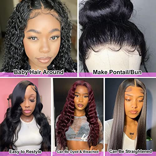 Adronitie 13x6 Derin Dalga dantel ön peruk insan saçı HD dantel ön peruk Siyah Kadınlar için Kıvırcık Tutkalsız peruk