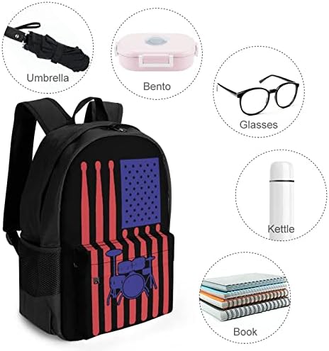 Davulcu ABD Bayrağı Seyahat Sırt çantası Estetik Koleji Bookbag Klasik Daypacks Omuz İş Çantası Erkekler için Okul