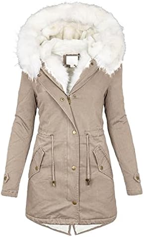 TWGONE Kış Kalınlaşmak Balon Ceket Kadınlar için Kapşonlu Sıcak balon ceket Faux Kürk Hood ile Dış Giyim Palto