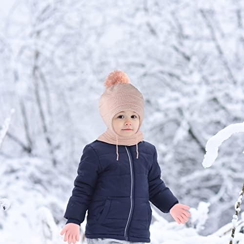 Hicdaw 6 ADET Toddler Kış Şapka Bebek Eldivenler Eldiven Boyun İsıtıcı Bebek Kış Şapka Çocuklar Kış Şapka Eldiven
