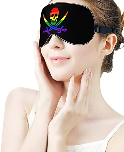 Eşcinsel Gurur LGBT Korsan Kafatası Uyku Körü Körüne Maskesi Sevimli göz bandı Komik Gece Kapağı Kadınlar için Ayarlanabilir