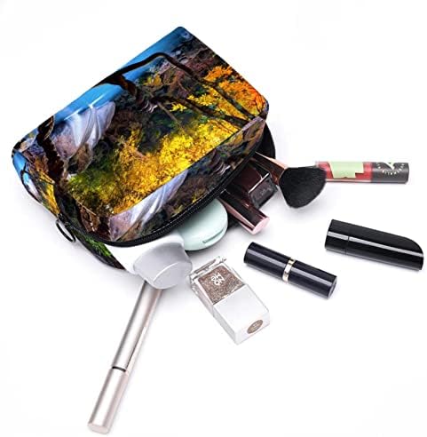 Asılı Seyahat makyaj çantası, Taşınabilir Makyaj Organizatör, Kozmetik Tutucu için Fırçalar Set, Landscapeautumn