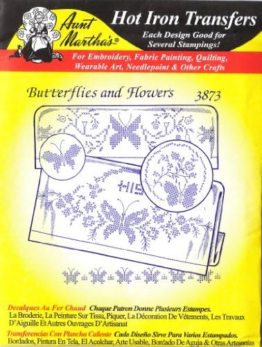 Kelebekler ve Çiçekler Martha Teyze'nin Kanaviçe İşi/Nakış Transferinde Sıcak Demiri