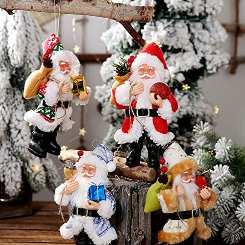 Amosfun Masa Üstü 4 adet Noel Bebek Süsleri Noel Figürü Bebek Noel Ağacı askı süsleri Tatil Partisi için Ağacı Etek