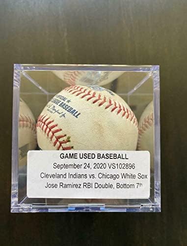 Jose Ramirez Kızılderilileri RBI Çift Oyun Kullanılmış Beyzbol MLB Auth VS102896-MLB Oyunu Kullanılmış Beyzbol Topları