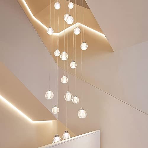 REDSTAR büyük yağmur damlası avizeler 27 ışıkları 24 * 158“ gömme montaj merdiven Spiral dekoratif ışık fuaye avizeler