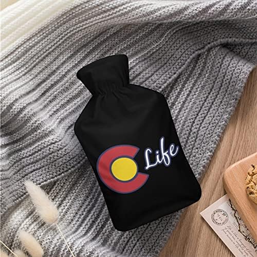 CO Yaşam Colorado Bayrağı Sıcak Su kapaklı şişe Sevimli Kauçuk Sıcak Su Torbası Sıcak Su Şişesi Yatak Kanepe için