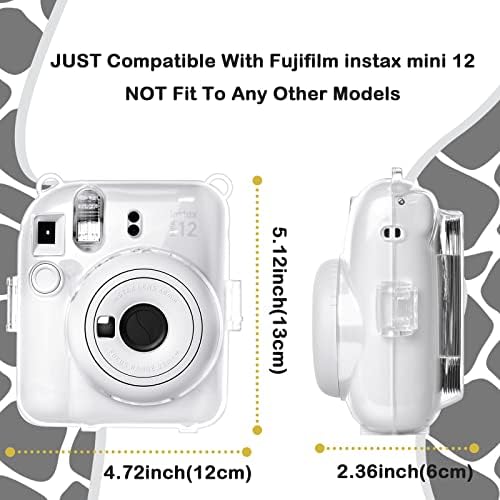 HİYQİN ınstax mini12 Kılıf / Polaroid mini 12 kılıf, Koruyucu Şeffaf Kılıf için Fujifilm Instax Mini 12 Kamera Kristal