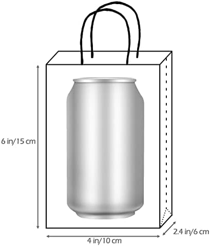 AZOWA Hediyelik Çantalar Kulplu Küçük Kraft Kağıt Torbalar (4 x 2,4 x 6 inç, Beyaz Renk, 50 Adet)