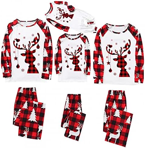 XBKPLO Noel Aile Jammies Eşleşen Setleri, Aile Noel Pijama Düğün Hediyeleri için Çift Ebeveyn-Çocuk Çocuk Kıyafet