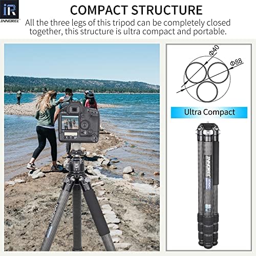 INNOREL 10-Layer Karbon Fiber Kompakt Tripod KT404C Profesyonel 40mm Tüp Ağır Kamera Dijital DSLR Video Kamera için