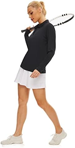 Kadın Golf Gömlek Uzun Kollu POLO GÖMLEK UPF50 + Güneş Koruma Nem Esneklik Hızlı Kuru Golf Polo GÖMLEK