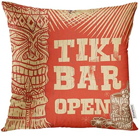 Golee Atmak Yastık Örtüsü Turuncu Vintage Ahşap İşareti Tiki Bar Açık Parti Plaj Dekoratif Yastık Kılıfı Ev Dekor