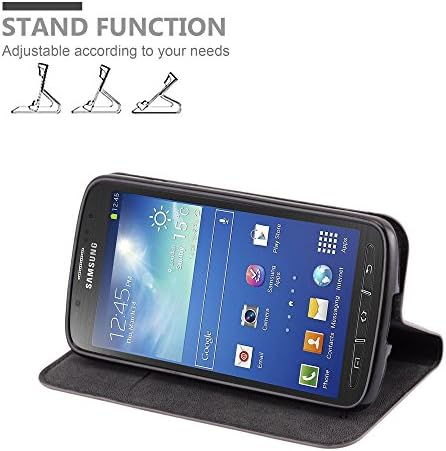 Cadorabo Kitap Çantası Samsung Galaxy S4 ile uyumlu Aktif Kahve Kahverengi-Manyetik Kapatma, Stand Fonksiyonu ve