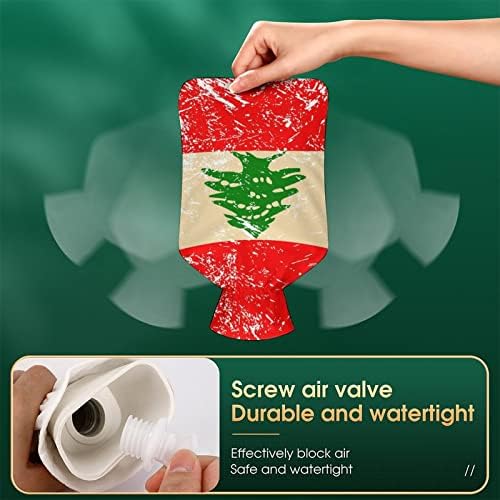 Lübnan Retro Bayrağı Peluş Su Enjeksiyon Kauçuk Sıcak Su Torbası Taşınabilir Sıcak Su Şişesi Sıcak El ayak ısıtıcı