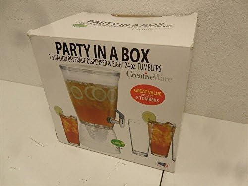 Yaratıcı Banyo PBX01CLR Parti Bir Kutu Içecek Dağıtıcı / Bardak Seti, 1, Temizle