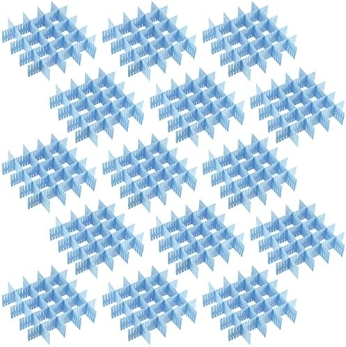 JOİKİT 60 ADET Mavi Plastik DIY Izgara Çekmece Bölücüler, Plastik Masa Çekmece Ayırıcılar, ayarlanabilir Çekmece