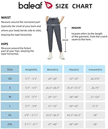 BALEAF kadın Joggers Hafif yürüyüş pantolonu Yüksek Bel 5 Fermuarlı Cepler Hızlı Kuru Seyahat Atletik UPF50+