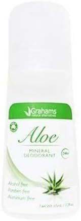 MC GRAHAMS Aloe Mineral Deodorant 65ML-Aloe Vera Bazlı Pürüzsüz roll-on deodorantlar, Beyaz Kalıntı / Leke Bırakmadan