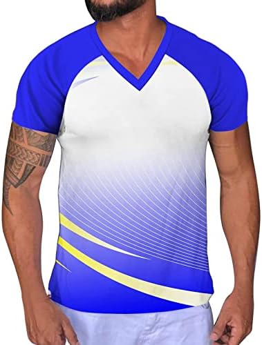 Bmısegm Yaz Erkek T Shirt Erkek İlkbahar Yaz Eğlence Spor Colorblock Soyut Raglan Kollu Kazak V Erkek Gömlek